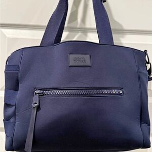 Dagne Dover Navy Neoprene Duffel Tote - Men's Travel Carryall
